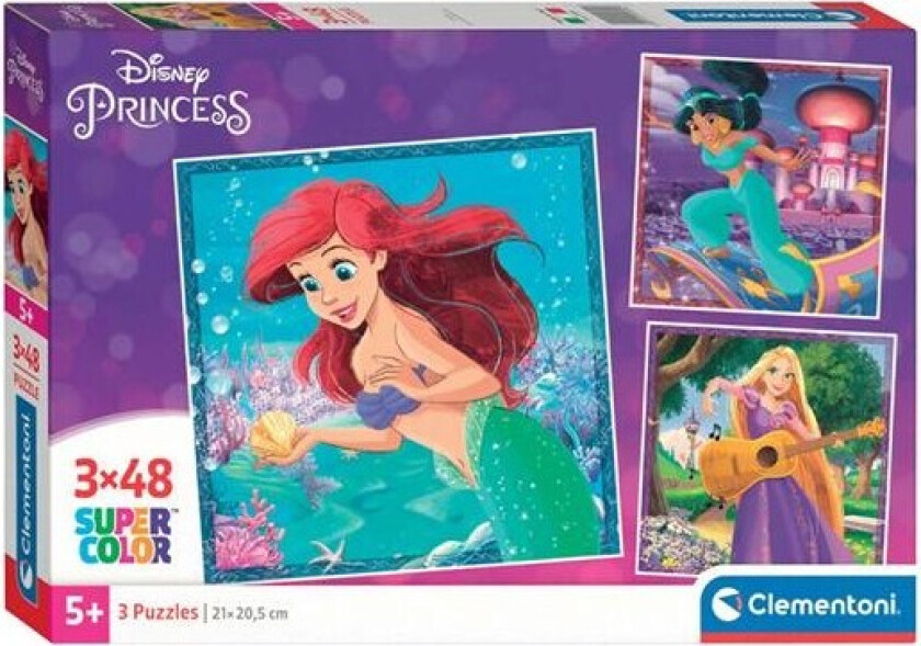Jigsaw Puzzle Super Color Square Disney Princess 3x48pcs. Gulv