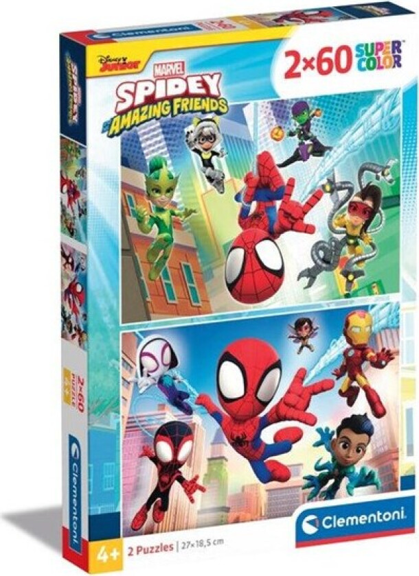 Jigsaw Puzzle Super Color Spidey and His Amazing Friends 2x60pcs. Gulv