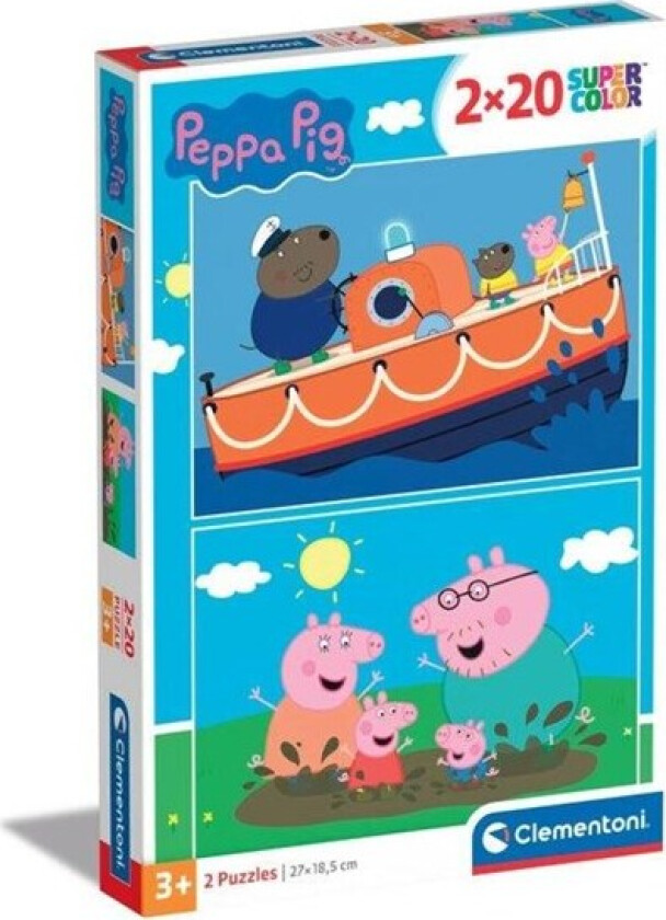 Jigsaw Puzzle Super Color Peppa Pig 2x20pcs. Gulv