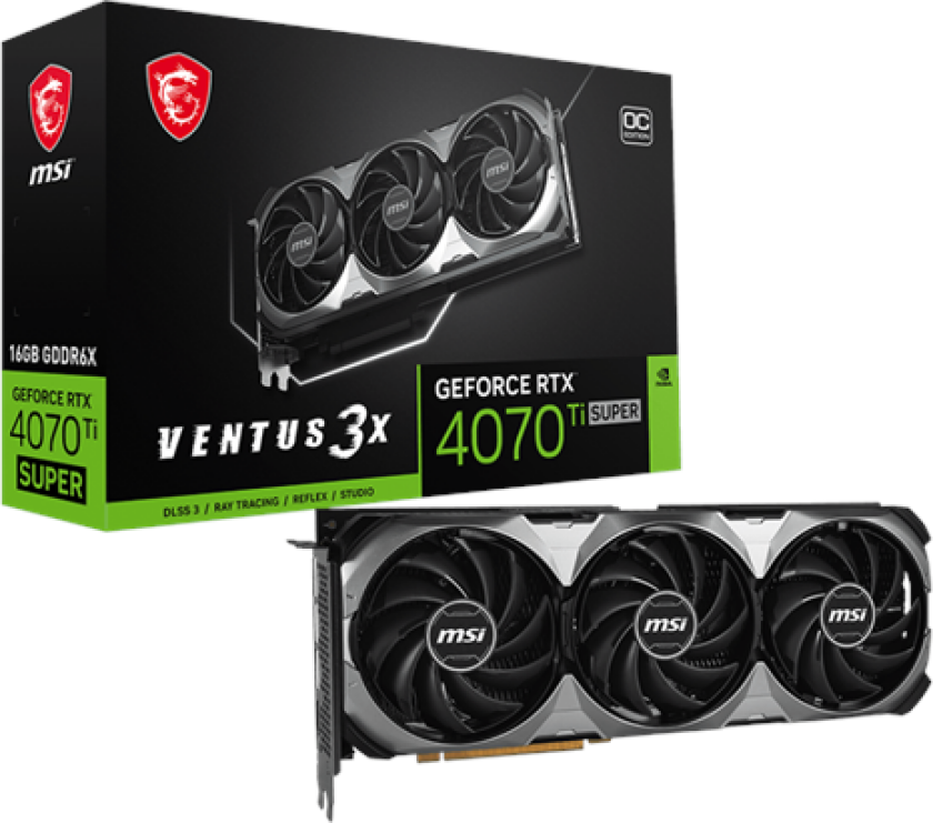 GeForce RTX 4070 Ti SUPER VENTUS 3X OC - 16GB GDDR6X RAM - Grafikkort