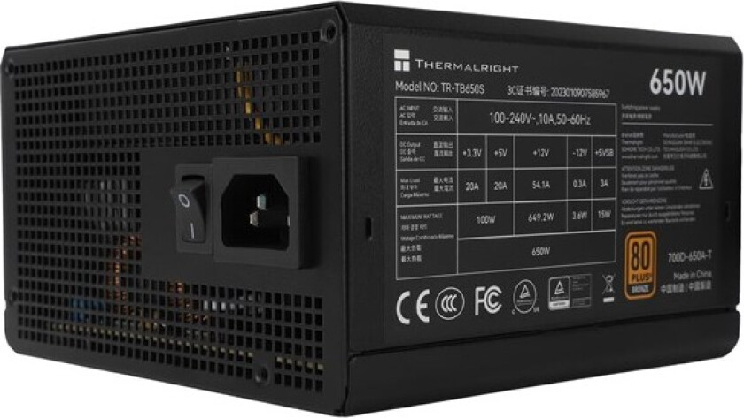 TB S - Strømforsyning (PSU) - 650 Watt - 140 mm - 80 Plus Bronze sertifisert