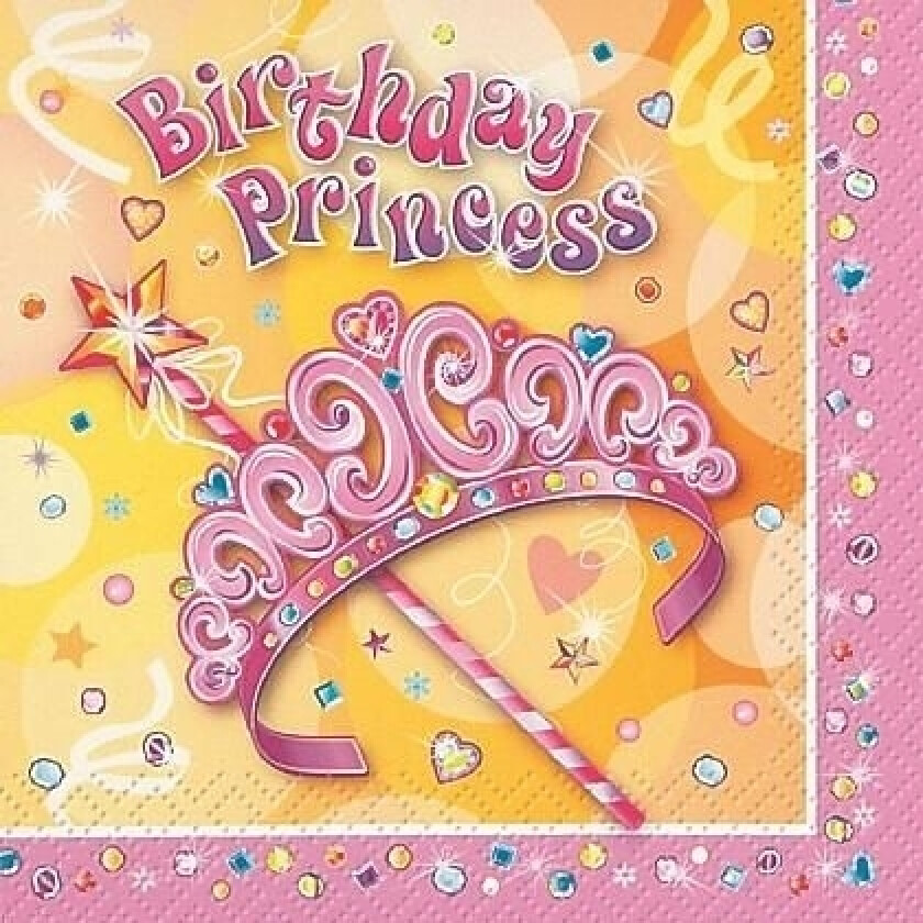 Pretty princess servietter, 16stk/pk
