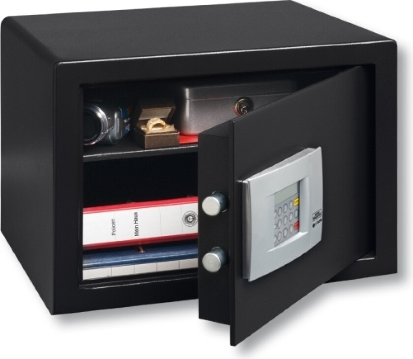 Bilde av Burg-Wächter Pointsafe, Veggmonterbar Safe, Svart, Elektronisk, 6,7 L, Gulv/Vegg, Cheque Book, Nøkkel, Pengeoppbevaring, Passport