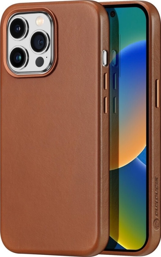 Naples Deksel Til Iphone 14 Pro Magnetisk Skinnveske Magsafe Brun