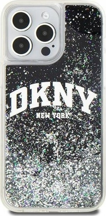 Dkny-Deksel For Iphone 15 Pro Max Dkhcp15xlbnaek (Dkny Hc Liquid Glitters Med Buelogo) Svart