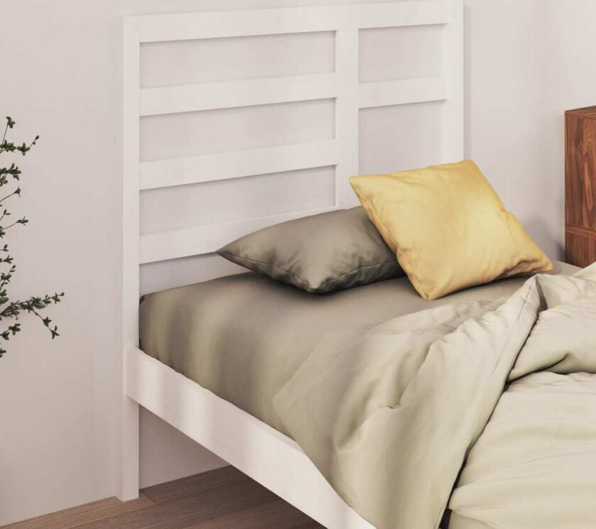 Sengegavl hvit 106x4x104 cm heltre furu