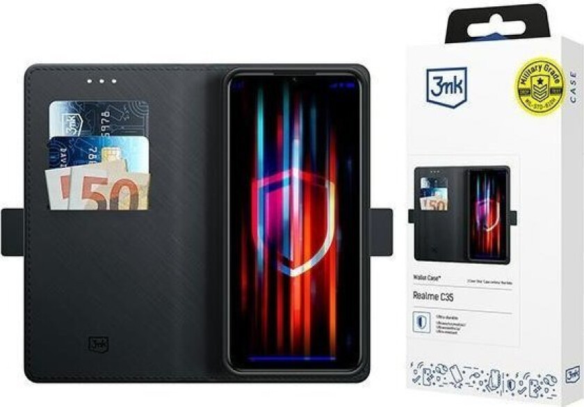 3Mk Wallet Case Realme C35 Black/Black
