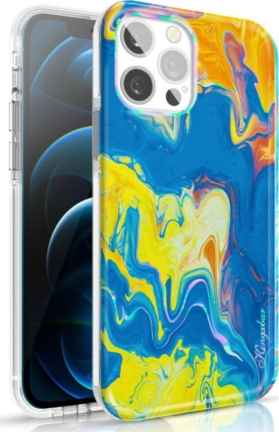 Watercolor Series Color Case For Iphone 12 Pro / Iphone 12 Yellow Blue