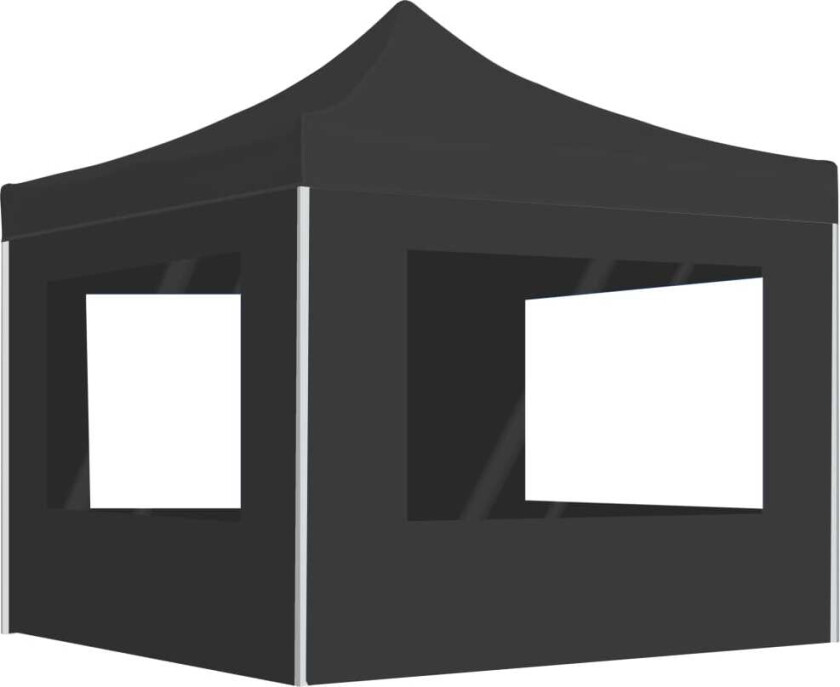 Foldbart festtelt med vegger aluminium 3x3 m antrasitt