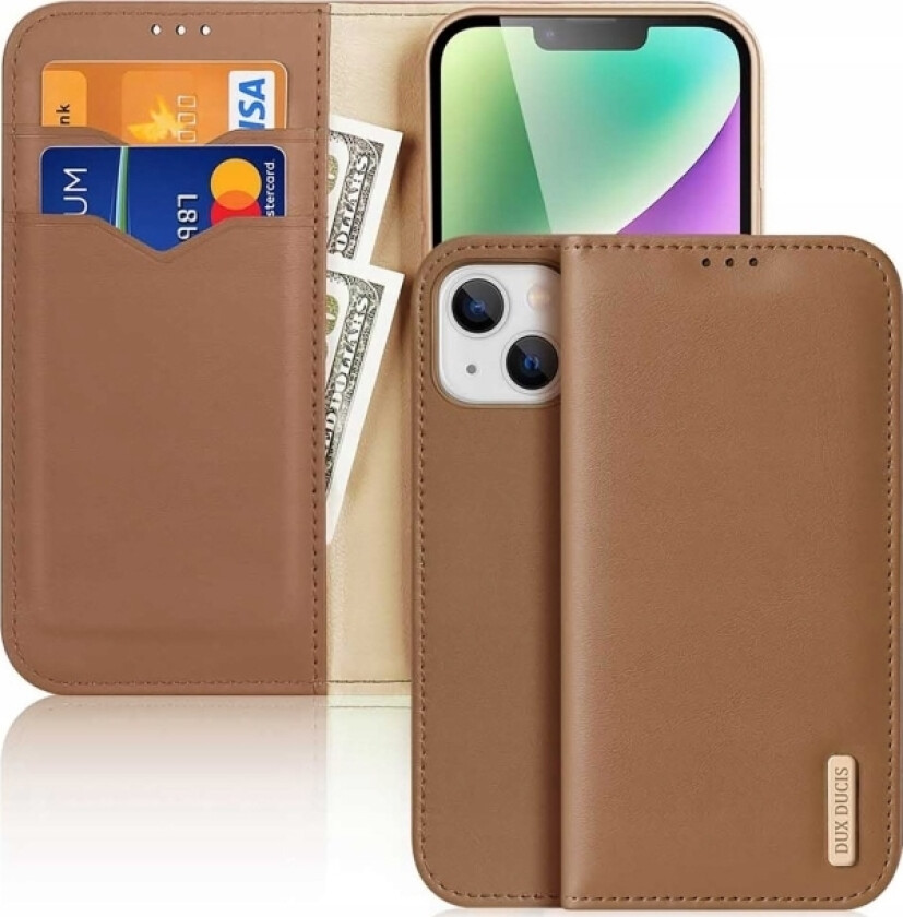 Hivo Lommebokdeksel Med Rfid-Blokkering Til Iphone 15 Plus - Brun