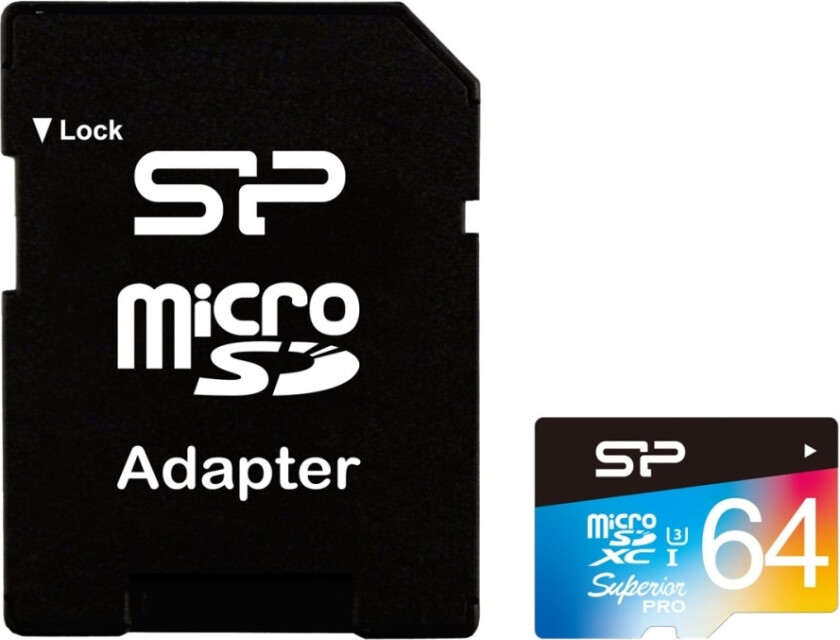 Superior Pro - Flashminnekort (Microsdxc Til Sd-Adapter Inkludert) - 64 Gb - Uhs Class 3 - Microsdxc Uhs-I