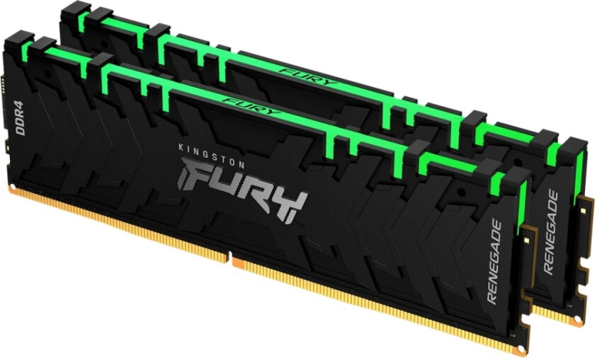 Kingston Fury Renegade Rgb - Ddr4 - Sett - 16 Gb: 2 X 8 Gb - Dimm 288-Pin - 3000 Mhz / Pc4-24000 - Cl15 - 1.35 V - Ikke-Bufret - Ikke-Ecc - Svart