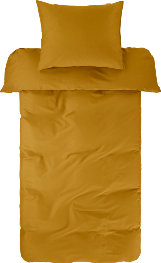 ZACK SATIN sengesett enkeltseng - økologisk Gull oker