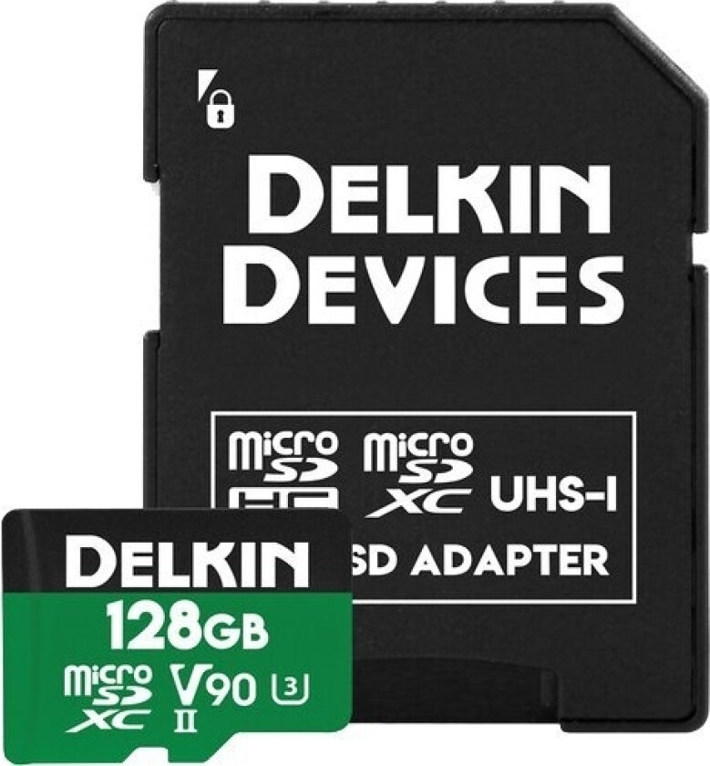 Minnekort Delkin Micro Sd Power 2000X Uhs-Ii (V90) R300/W250 128Gb