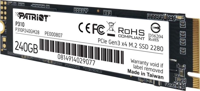 Patriot P310 - Ssd - 240 Gb - Intern - M.2 2280 - Pcie 3.0 X4 (Nvme)