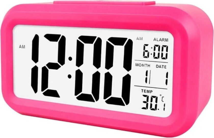 Digital LED Vekkerklokke - Rosa