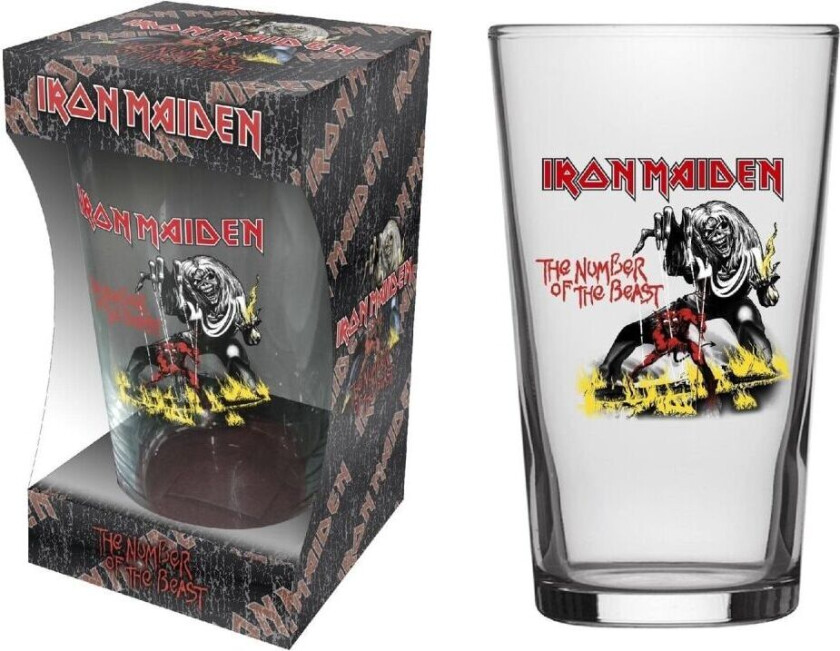 IRON MAIDEN - NUMBER OF THE BEAST - BEER GLASS (BOXED)