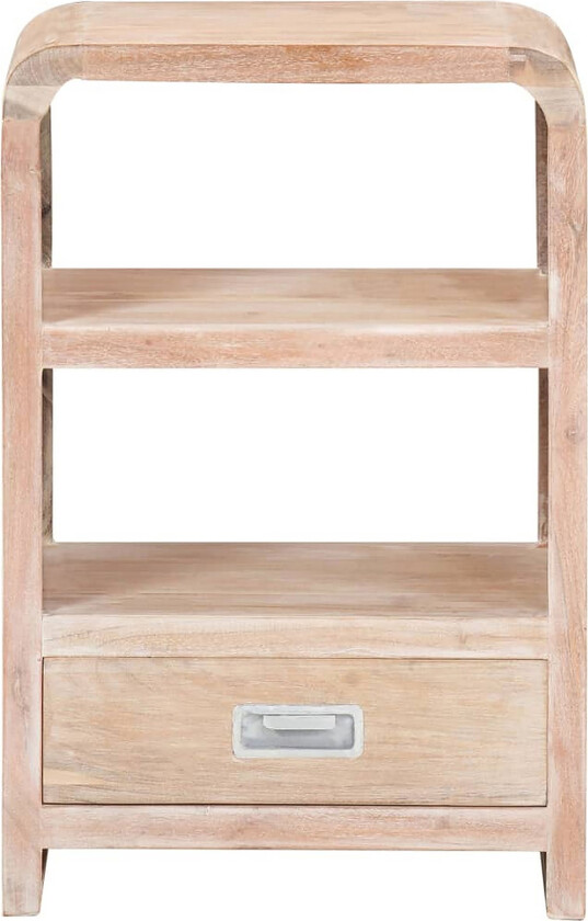 Nattbord 40x30x60 cm heltre akasie - Hvit