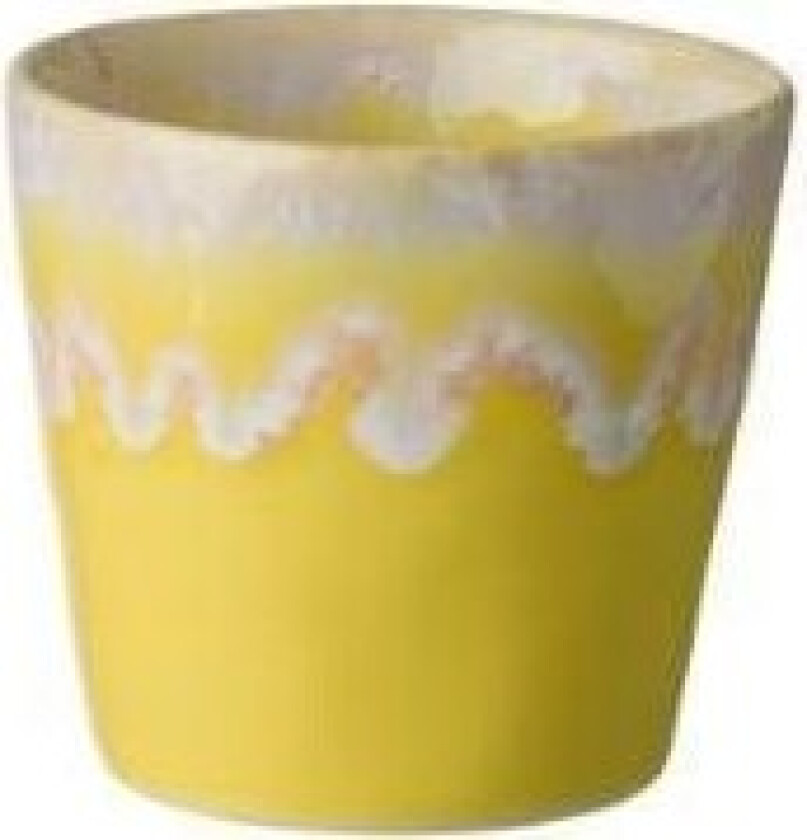 Espresso cup Gres 10 cl 6.5 x 6 cm Yellow Ceramic