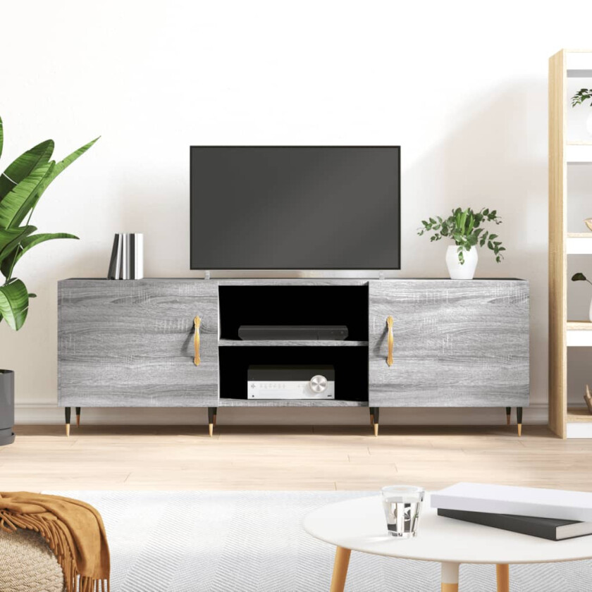TV-benk grå sonoma 150x30x50 cm konstruert tre