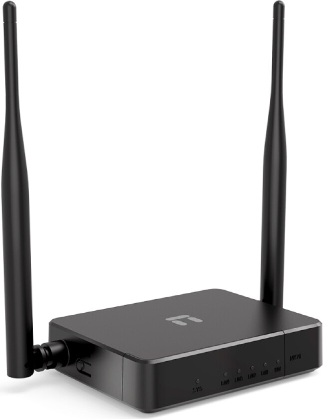 Netis System W2, Wi-Fi 4 (802.11N), Enkeltbånd (2.4 Ghz), Ethernet/Bredbåndsforbindelse, Sort, Frittstående Router
