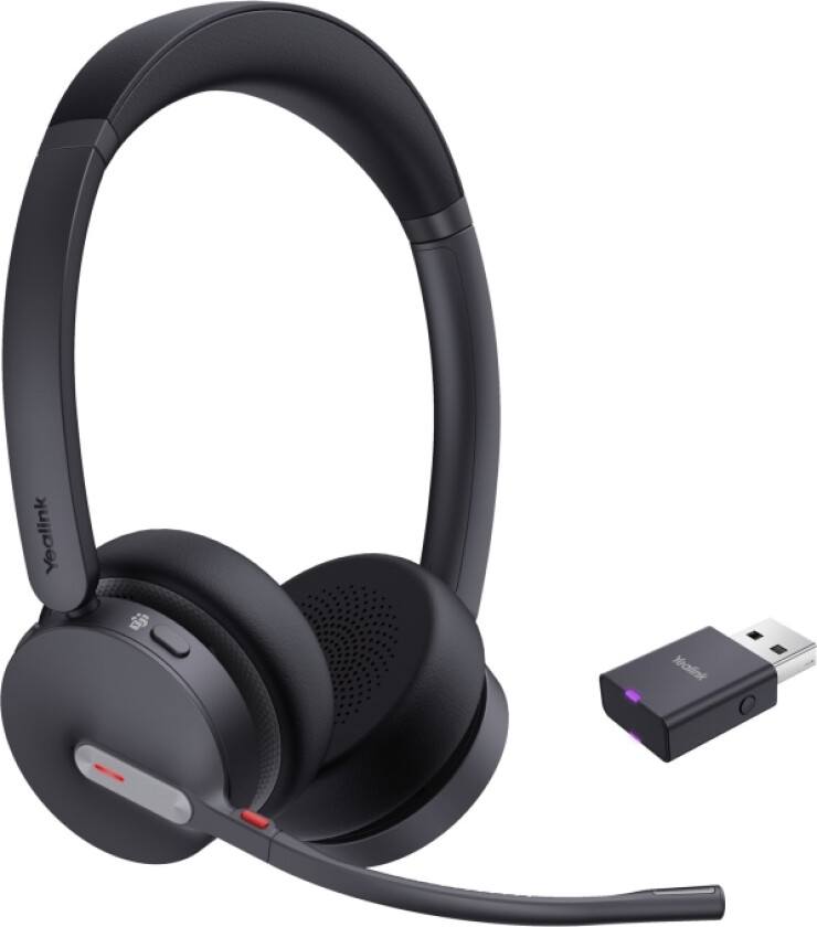 Yealink - Hodesett - On-Ear - Dect / Bluetooth - Trådløs - Usb-A Via Dect Adapter, Usb-C - Certified For Microsoft Teams