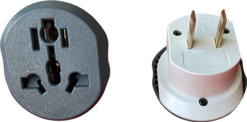 Ta-8 Reiseadapter - Gå Til Usa, 110-230V/10A, Universalkontakt, Amerikansk Plugg (Type A,B)