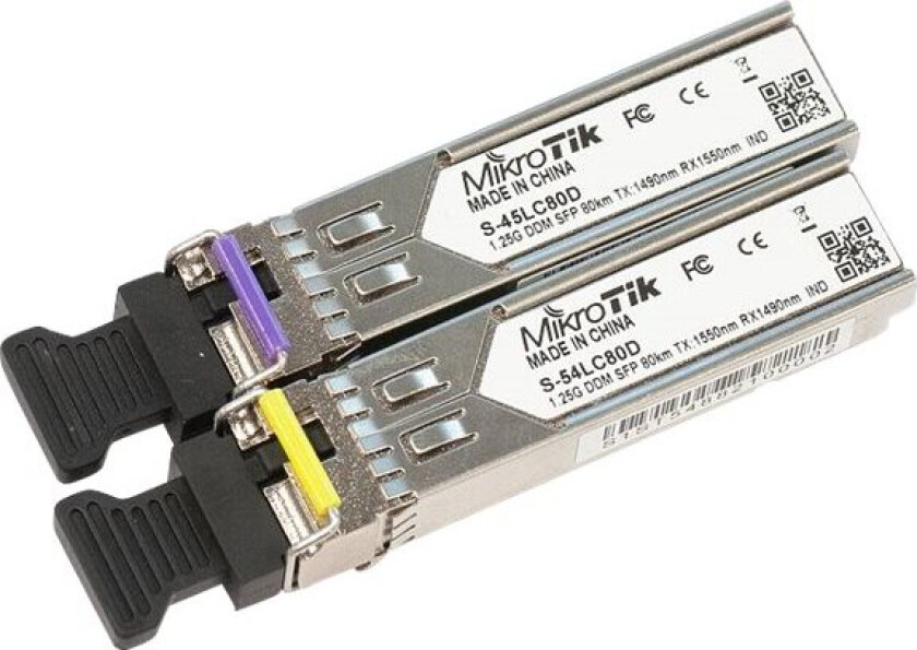 Mikrotik S-4554Lc80d - Kit - Sfp (Mini-Gbic) Transceivermodul - Lc-Enkeltmodus - Opp Til 80 Km