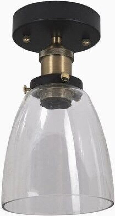 Kappa Taklampe Svart/Messing Klar 14cm