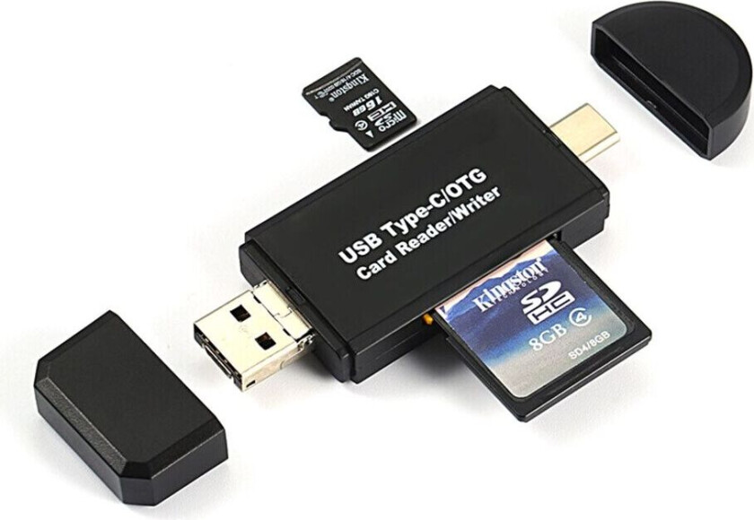 3i1 Minnekortleser USB/MicroUSB/USB Type C