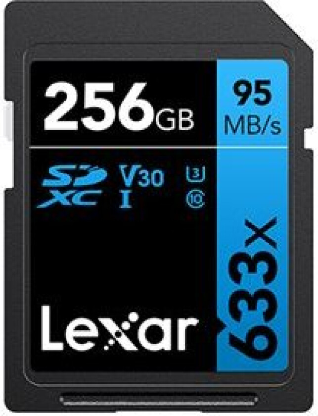 Lexar Professional 800X Sdxc Uhs-I-Kort, C10 V10 U3, R120/45Mb 256Gb