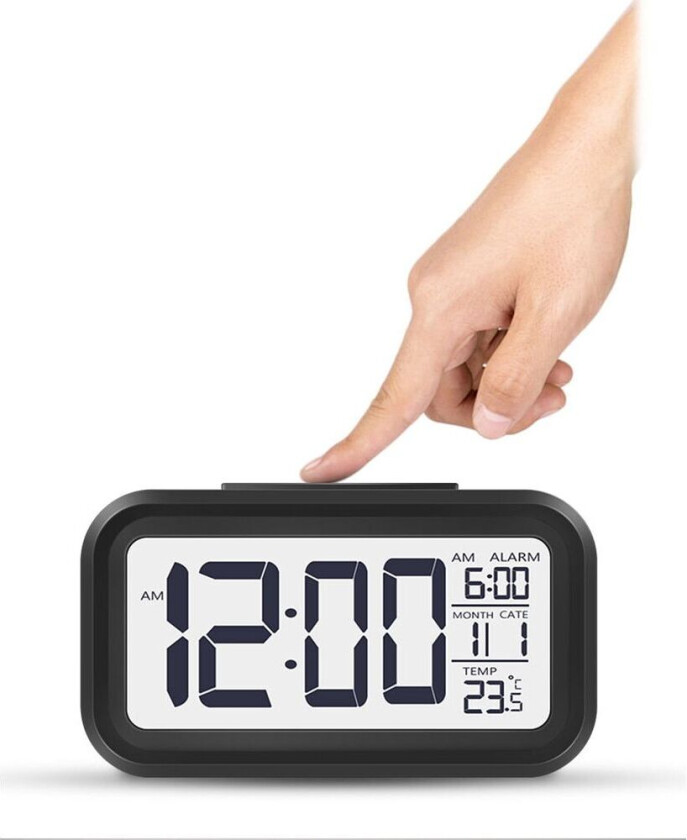 Digital LED Vekkerklokke - Svart