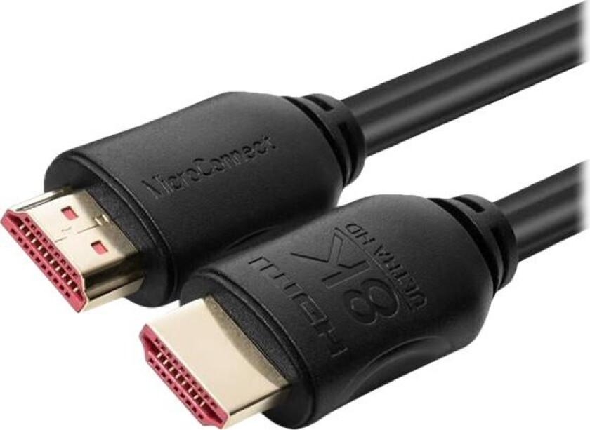 Bilde av MicroConnect - Ultra High Speed - HDMI-kabel med Ethernet - HDMI hann til HDMI hann - 1 m - svart - støtte for Dolby TrueHD, 8 K 60 Hz (7680 x 4320) støtte