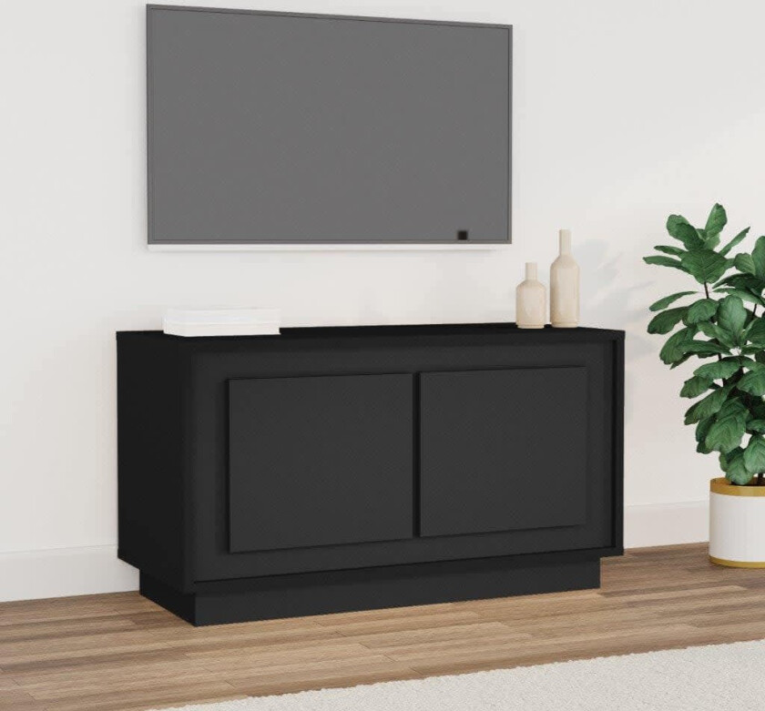 TV-benk svart 80x35x45 cm konstruert tre