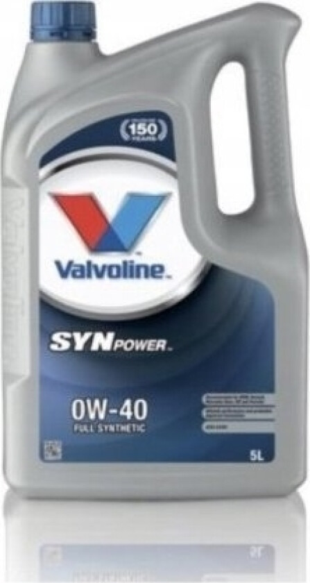Motorolje Synpower 0W40 5L, Valvoline