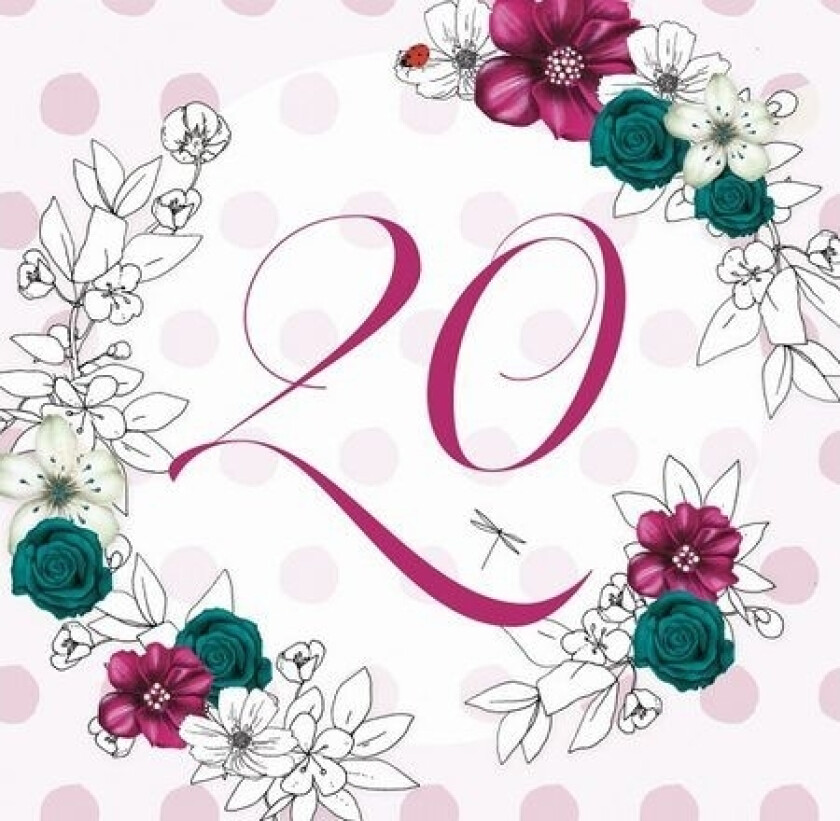 Swarovski Firkantet Bursdagskort 20 Blomster