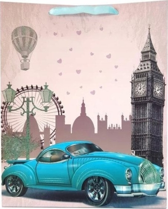 Ju-Piter Stilig Biler Gavepose 1137A 31X42x12cm P12, Pris For 1 Stk.