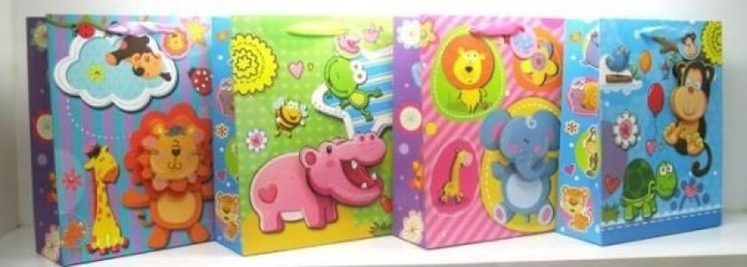 Ju-Piter Animals Gavepose 8872B/Sd Bred Bunn 26X32x20cm P12, Pris For 1 Stk.