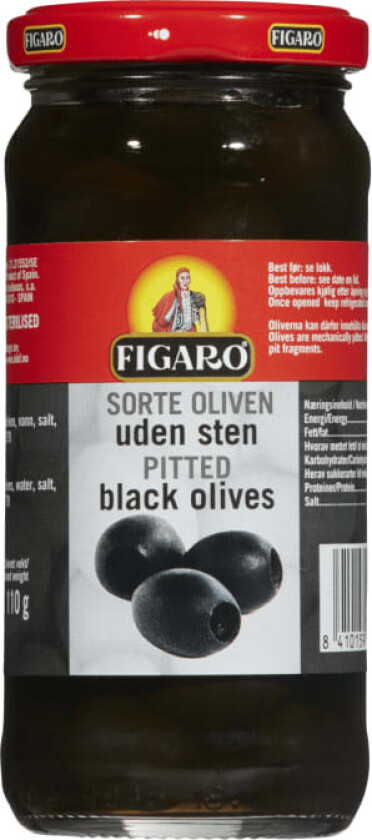 Oliven Sort u/Sten 240g Figaro