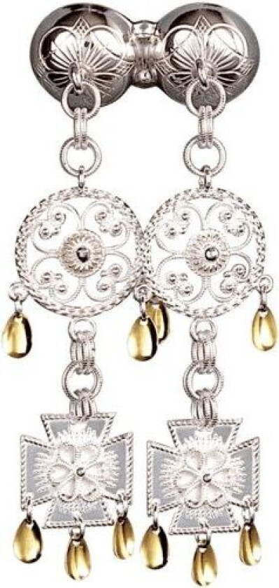 Halssølje Sunnmøre i 830 hvitt og forgylt sølv