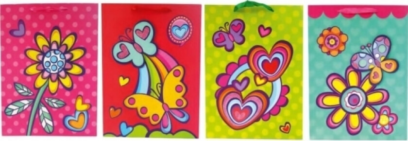 Sommerfugl/Blomst 3D Gavepose 8810B 26X32x10cm P12, Pris For 1 Stk.
