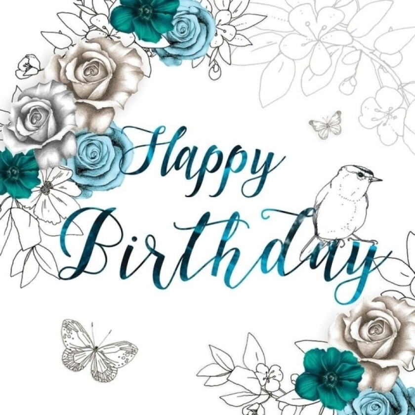 Swarovski Square Flowers Bursdagskort (Cl1402)