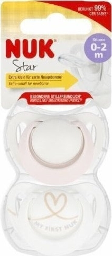 401933 Stjerne Silikonspene 0-2 2Stk 541386, 175282