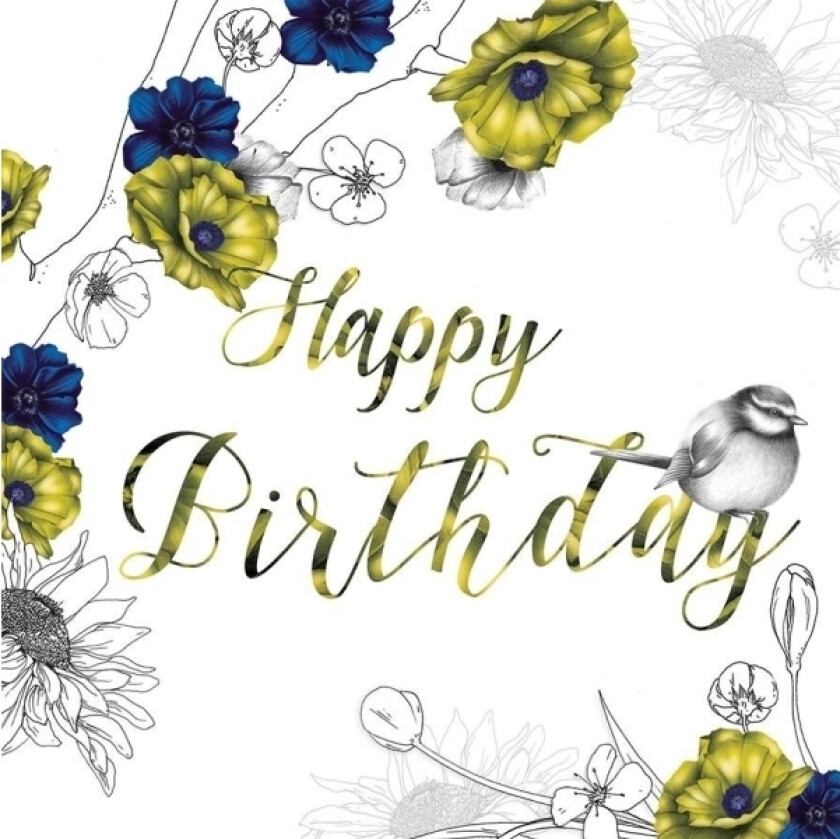 Swarovski Square Flowers Bursdagskort (Cl1410)