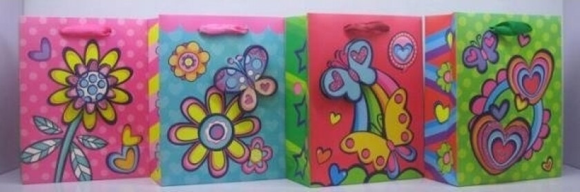 Sommerfugl/Blomst 3D Gavepose 8810A 30X39x12cm P12, Pris For 1 Stk.