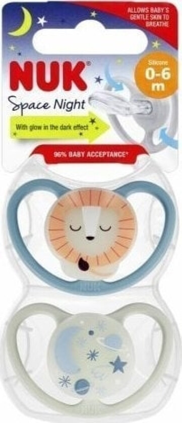 440215 Silikonsmokk Space Night 0-6 2Stk 530188, 730578