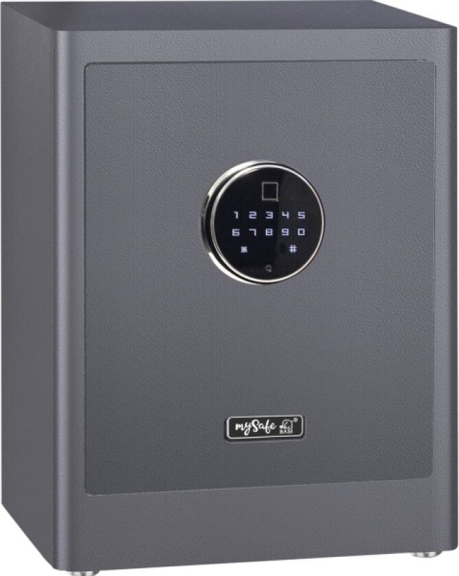 Mysafe Premium 450, Frittstående Safe, Grå, Kode, Elektronisk, Fingeravtrykksleser, Vegg, 1 Hyller, Batteri