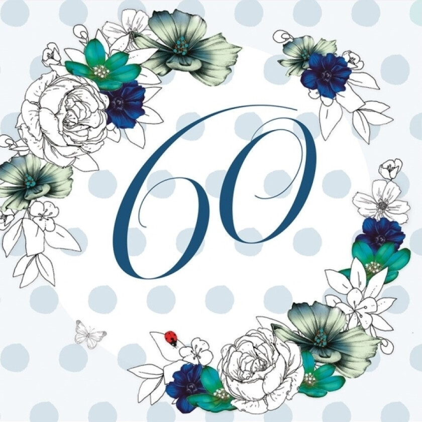 Swarovski Firkantet Bursdagskort 60 Blomster