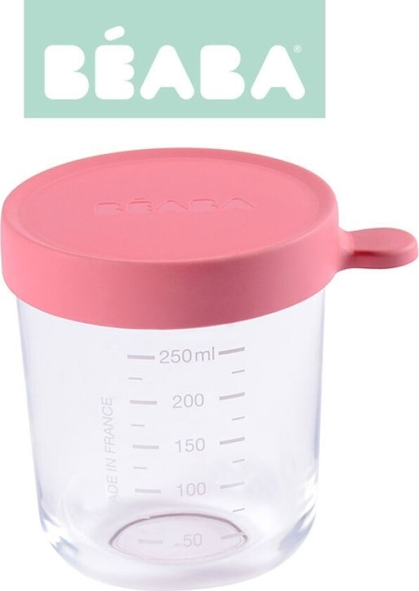 Glasskrukke Med Lokk, 250 Ml, Mørk Rosa