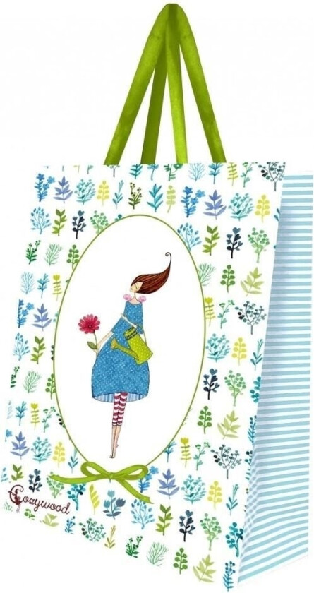 Bilde av Stor Dekorativ Gavepose Dame Med Vannkanne